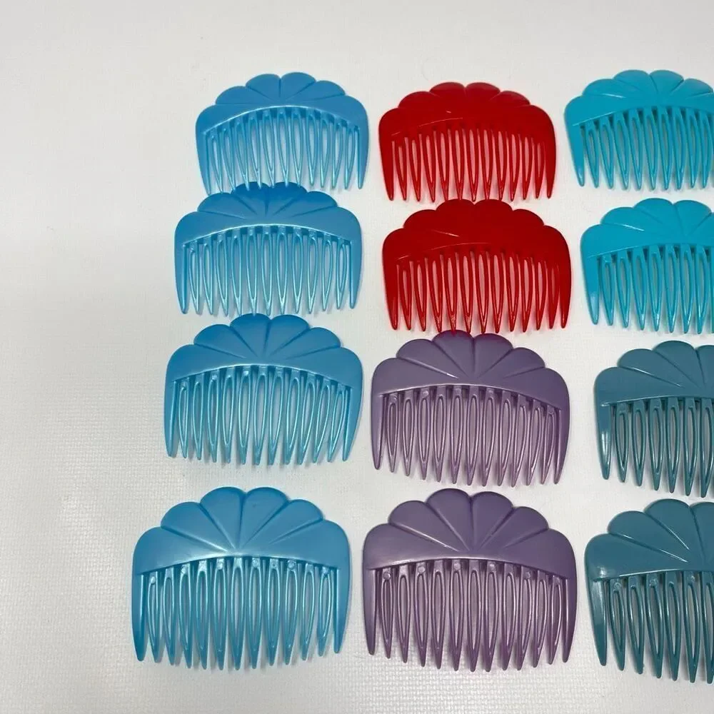 Set of 16 Vintage Small Tuck Hair Side Combs Hair Accessories Made in Hong Kong